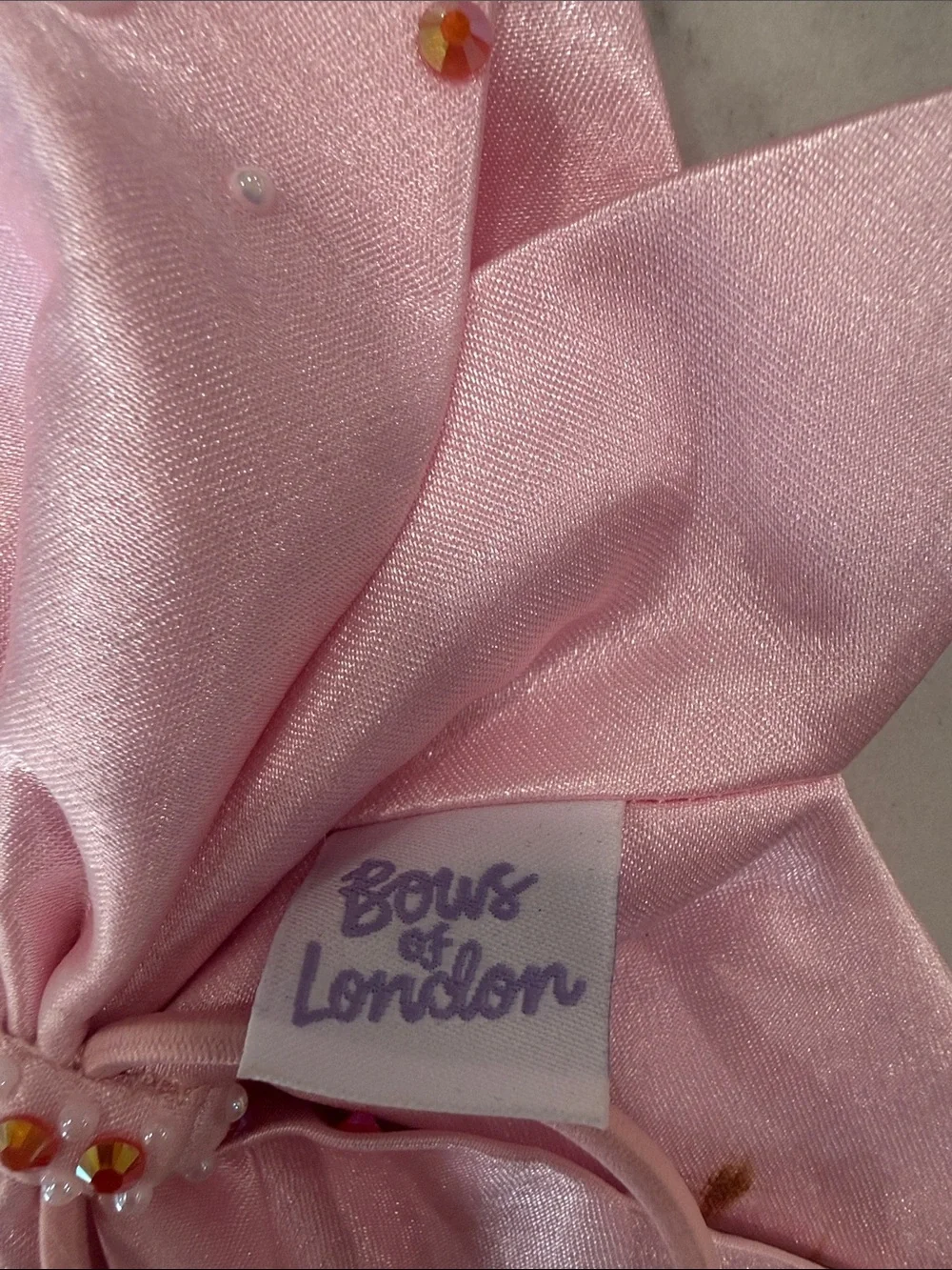 Pink Bows of London Cheer Bow with 'LOVE' Rhinestones